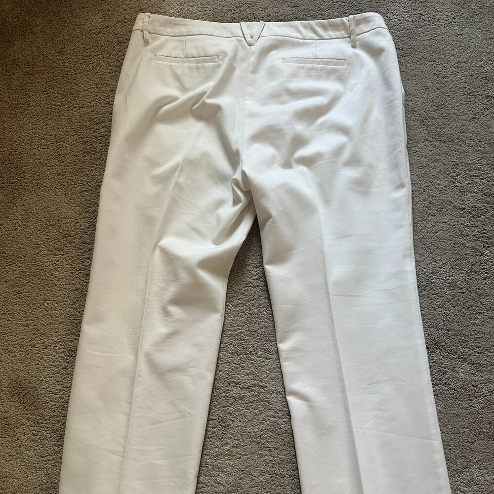 New York & Company Off White Stretch Wide Leg Pants Size 18T - Picture 2 of 6